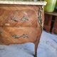 commode en bois de rose 2 tiroirs plateau marbre