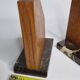 Pair of Art Deco bookends in solid wood and veined black marble