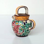 Cruche Pot Faïence - décor dragon - Motifs tourbillonnants et créatures fantastiques - Masse frères