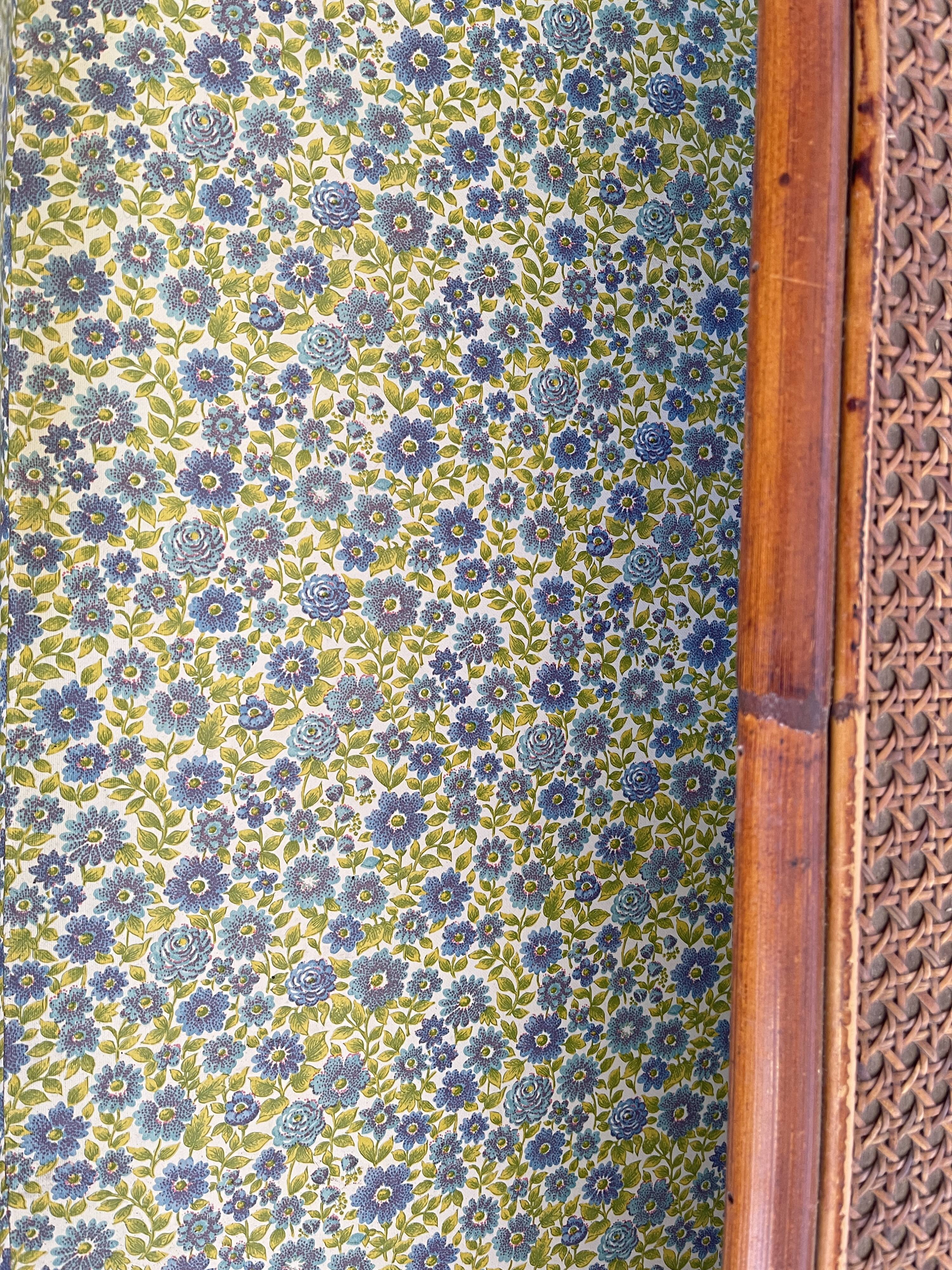 Commode  vintage en rotin et cannage