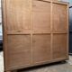 Armoire parisienne penderie porte coulissante chêne brut massif 1960