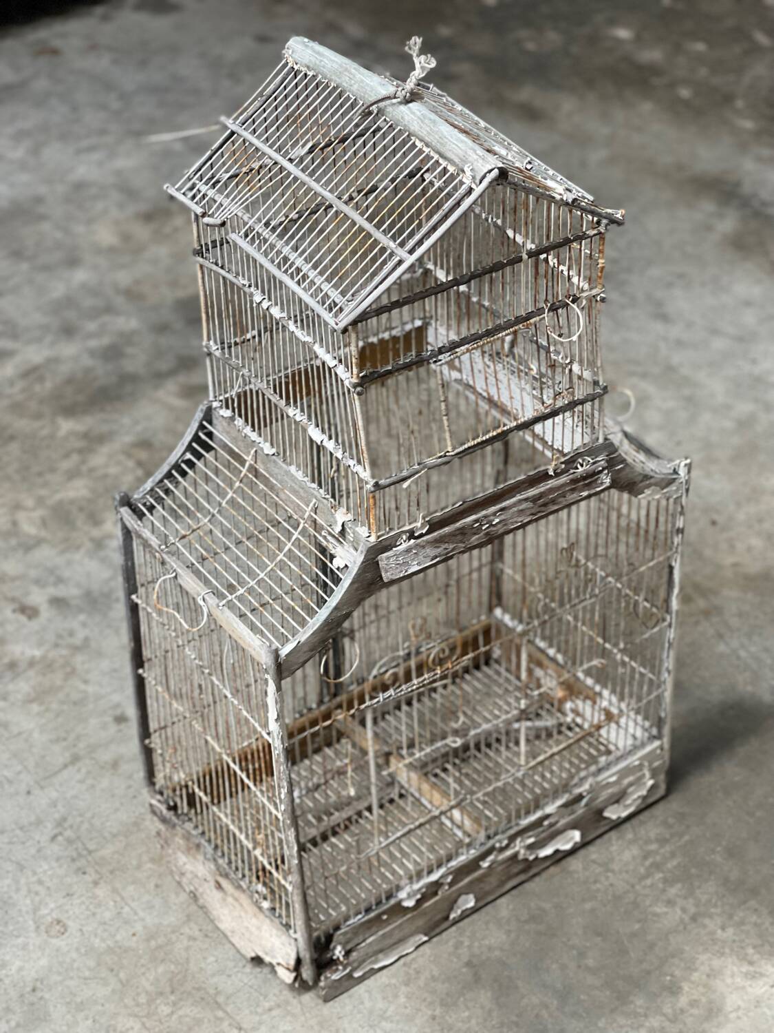 Old aviary/wooden garden bird cage 1930'