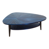 Table basse en marqueterie de paille