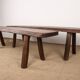 Pair of Scandinavian benches in Solid Elm by Olavi Hanninen 1960.