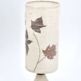 White ceramic lamp, herbarium-style lampshade, 1960s.