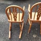 2 solid wood children's armchairs