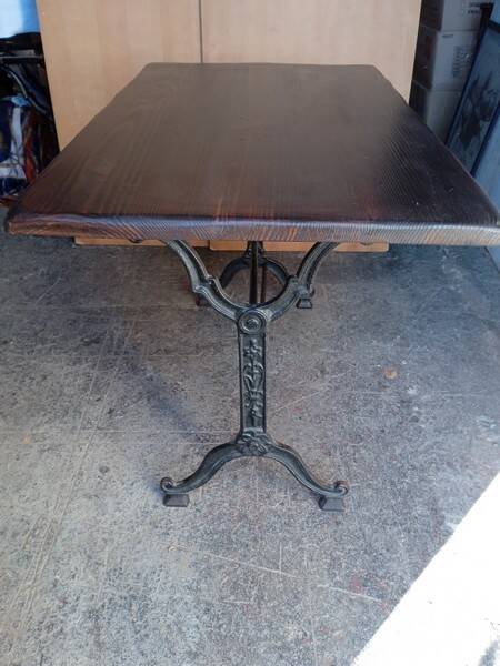 110cm bistro table with solid wood top