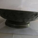 Large pewter cup with handles and patterns