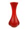Mid-century modern vase, red glass, Poland, 1970s