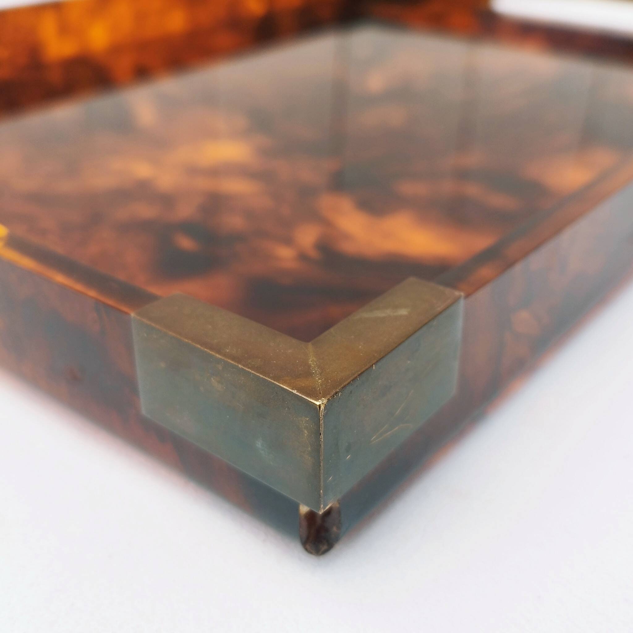 Dior design lucite tortoiseshell tray