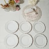Lot of 6 dessert plates Porcelaines Lourioux