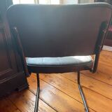 4 leather chairs black