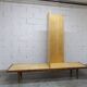 1960s Scandinavian wardrobe, blonde varnished wood, unusual, 4 doors, 3 drawers, 7 shelves.