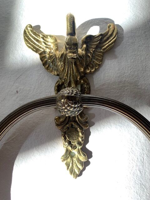 Wall-mounted towel rings in brass and bronze gilded vintage swan, 1960, France