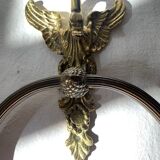 Wall-mounted towel rings in brass and bronze gilded vintage swan, 1960, France