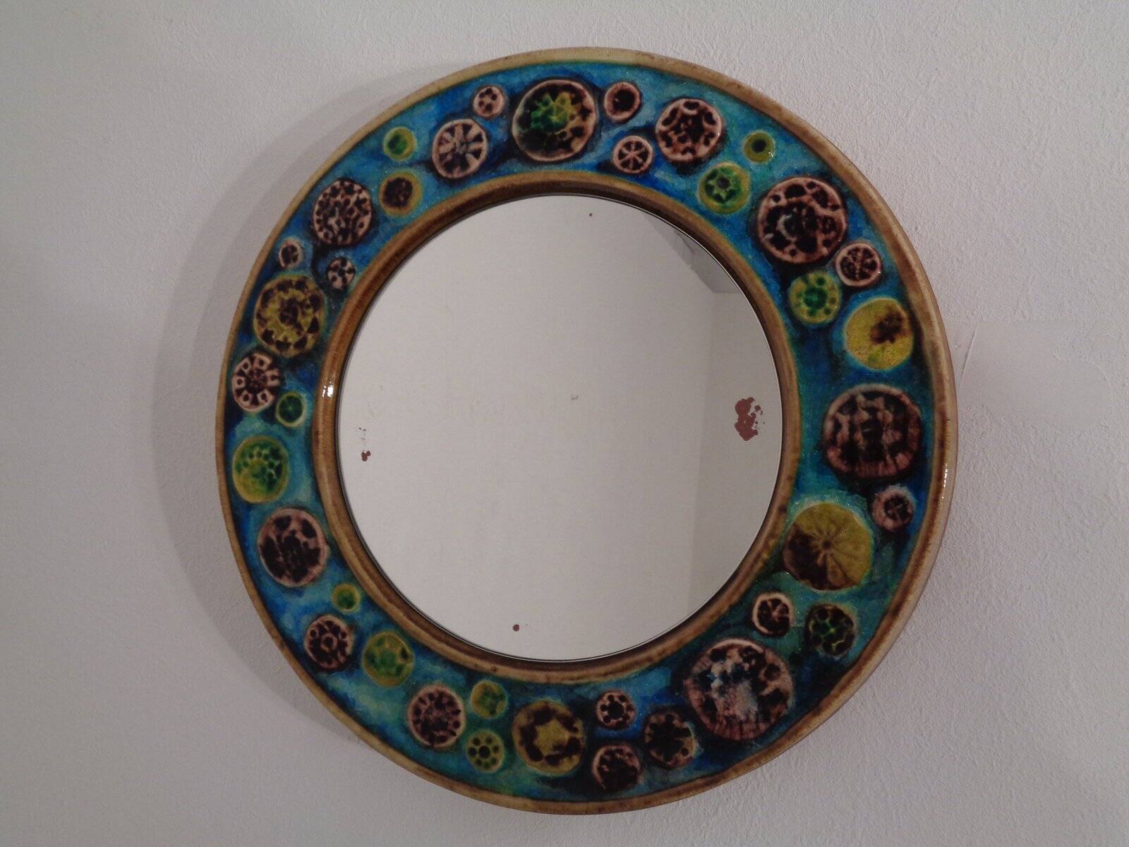 French ceramic mirror, 1960s