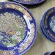 Superb complete table service "Taous" in cobalt blue porcelain.
