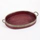 Vintage 1970s Wicker and Brass Tray, Italian Design
