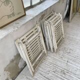 4 white wooden garden chairs