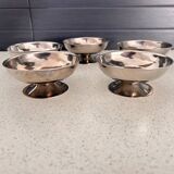Set of 5 stainless steel fruit or ice cream bowls
