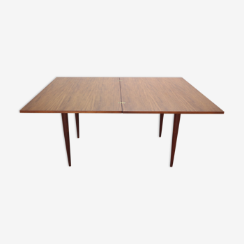 Scandinavian modern Danish flip-top extendable teak dining table, 1960s