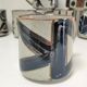 Dix mugs en grès émaillé décors bleu et ocre design années 80