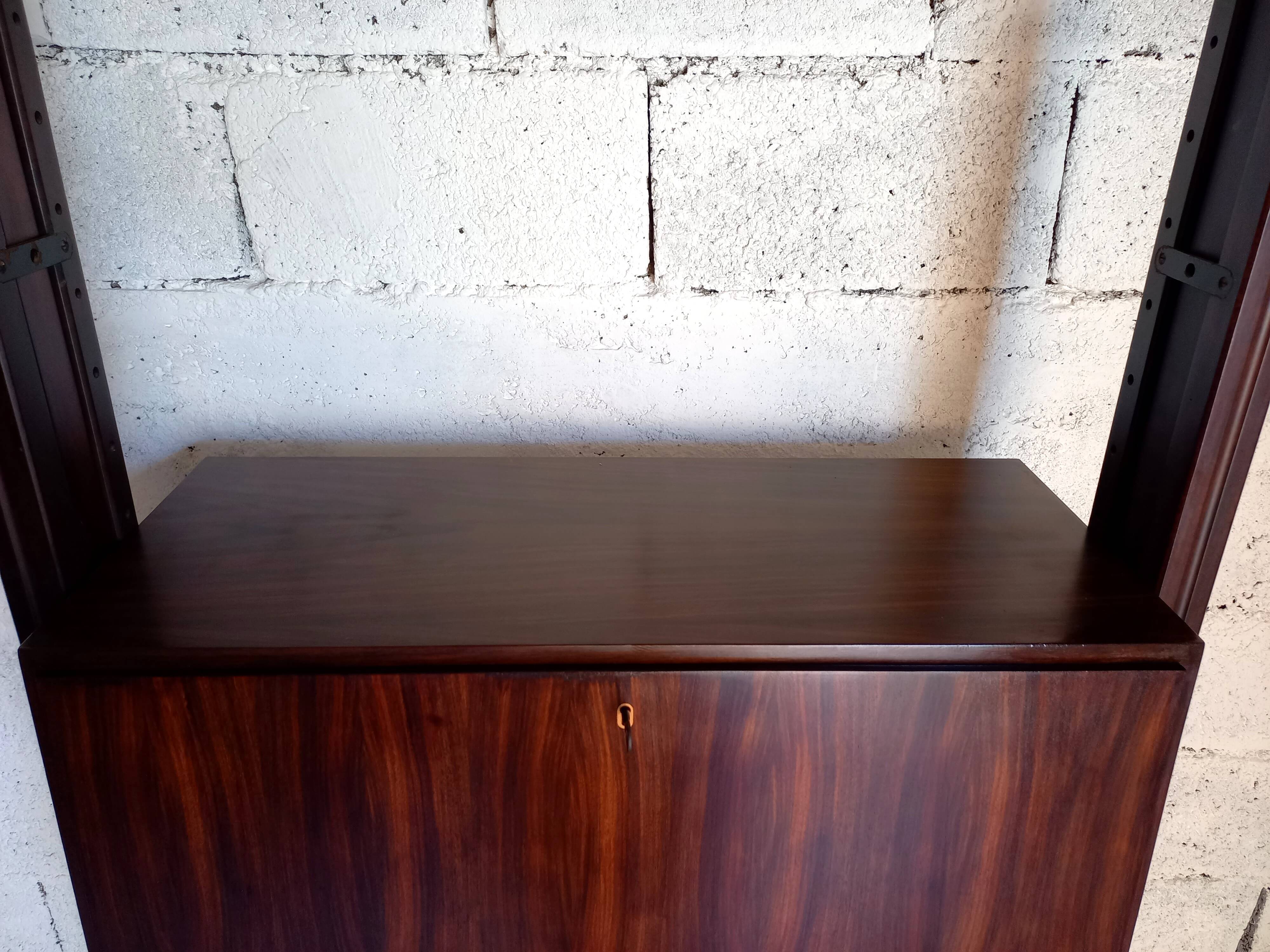 Modular bookcase in rosewood 60s