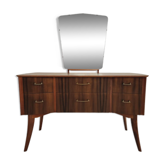Mid-Century Dressing Table with Zebrano Wood Veneer from Morris of Glasgow, Scotland 1950s