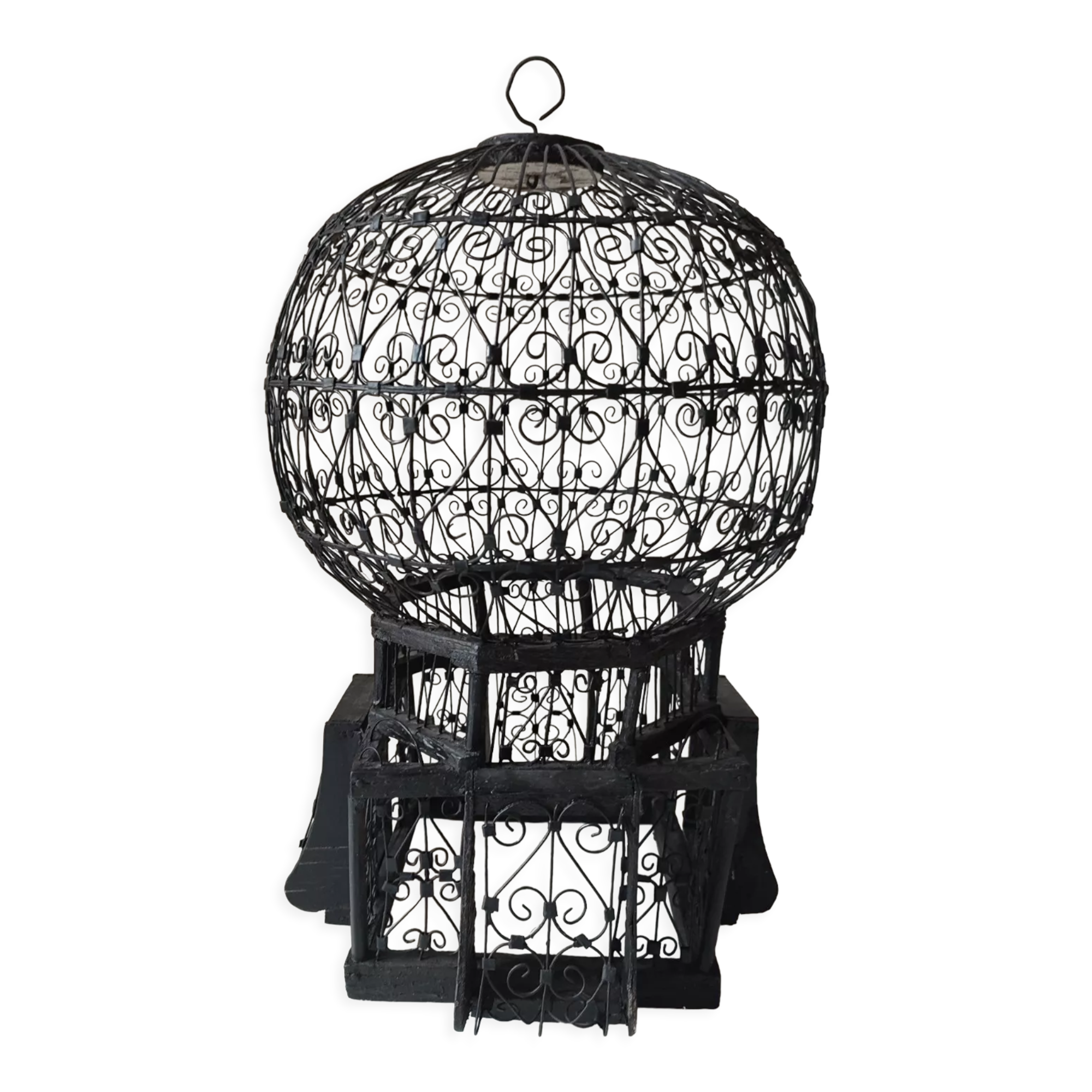 Metal and wood birdcage