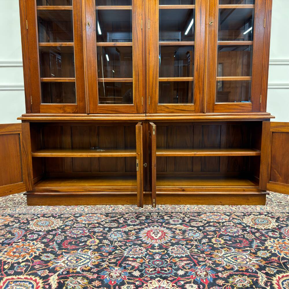 Classic English Bookcase with Glass Doors