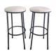 Vintage stools "Black & White", boucle upholstery