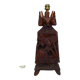 Old large lamp from Malagasy School and Tananarive in carved wood. Art Deco.