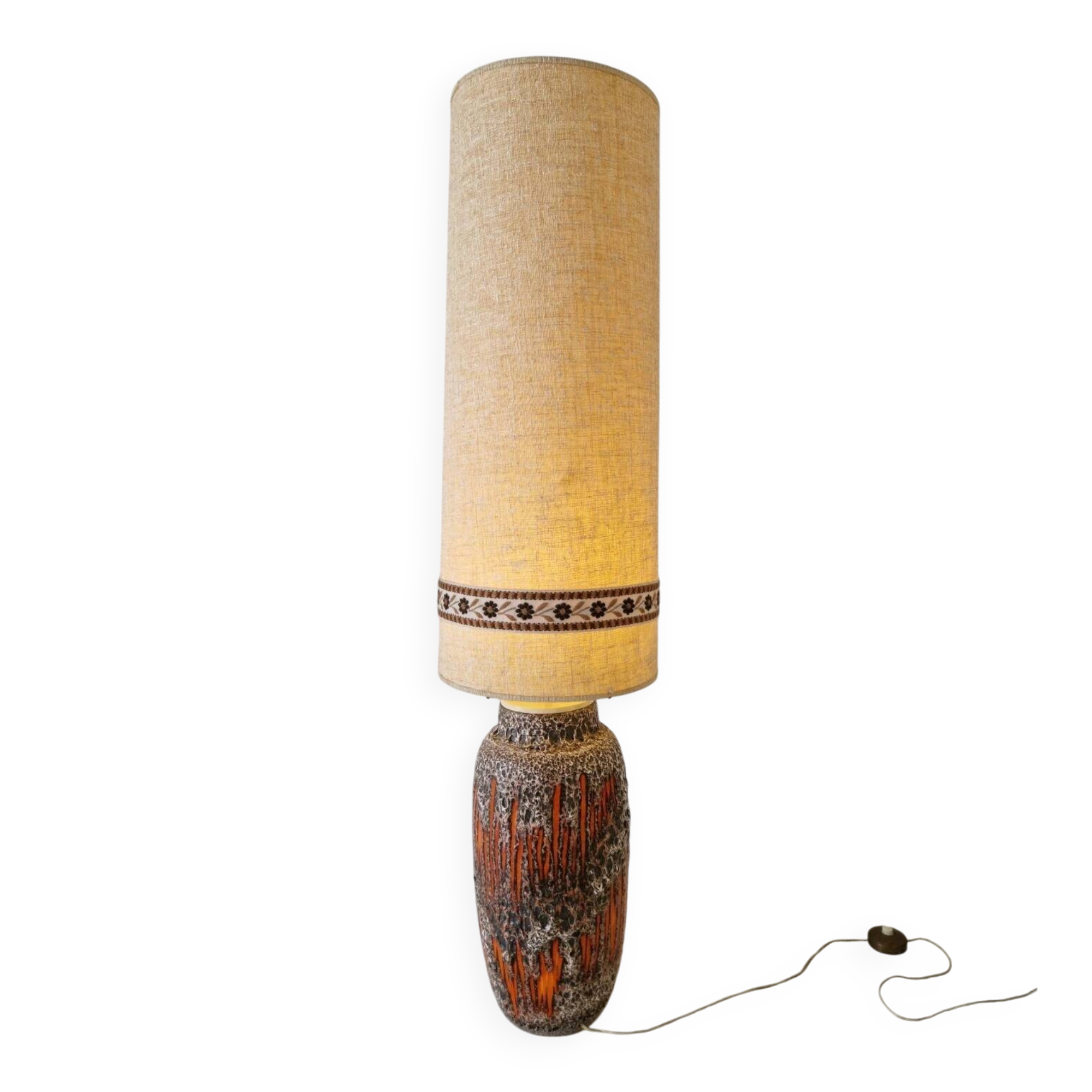 Lampe de sol en céramique "Fat Lava" vintage des années 1960/70 en provenance d'Allemagne de l'Ouest pour la décoration intérieure.
