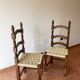 6 chaises italiennes rustiques, restaurées, années 1950