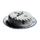 Ceramic cheese dome with lily flower decoration H7 D19