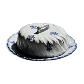 Cloche à fromage en céramique à décor de fleurs de lys H7 D19