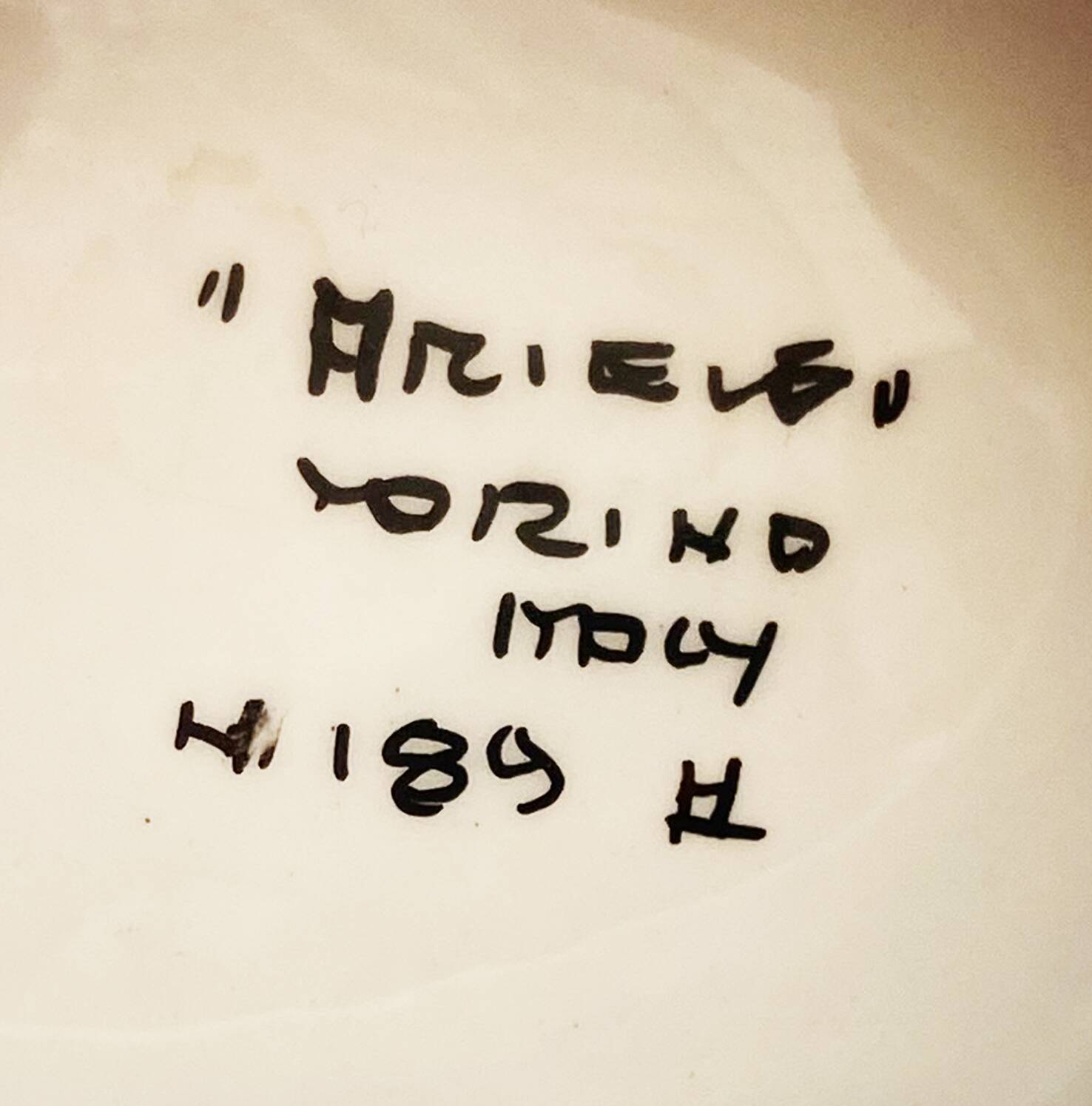 Ariele ceramic lamp, 1950s, Italy, Ariele Torino