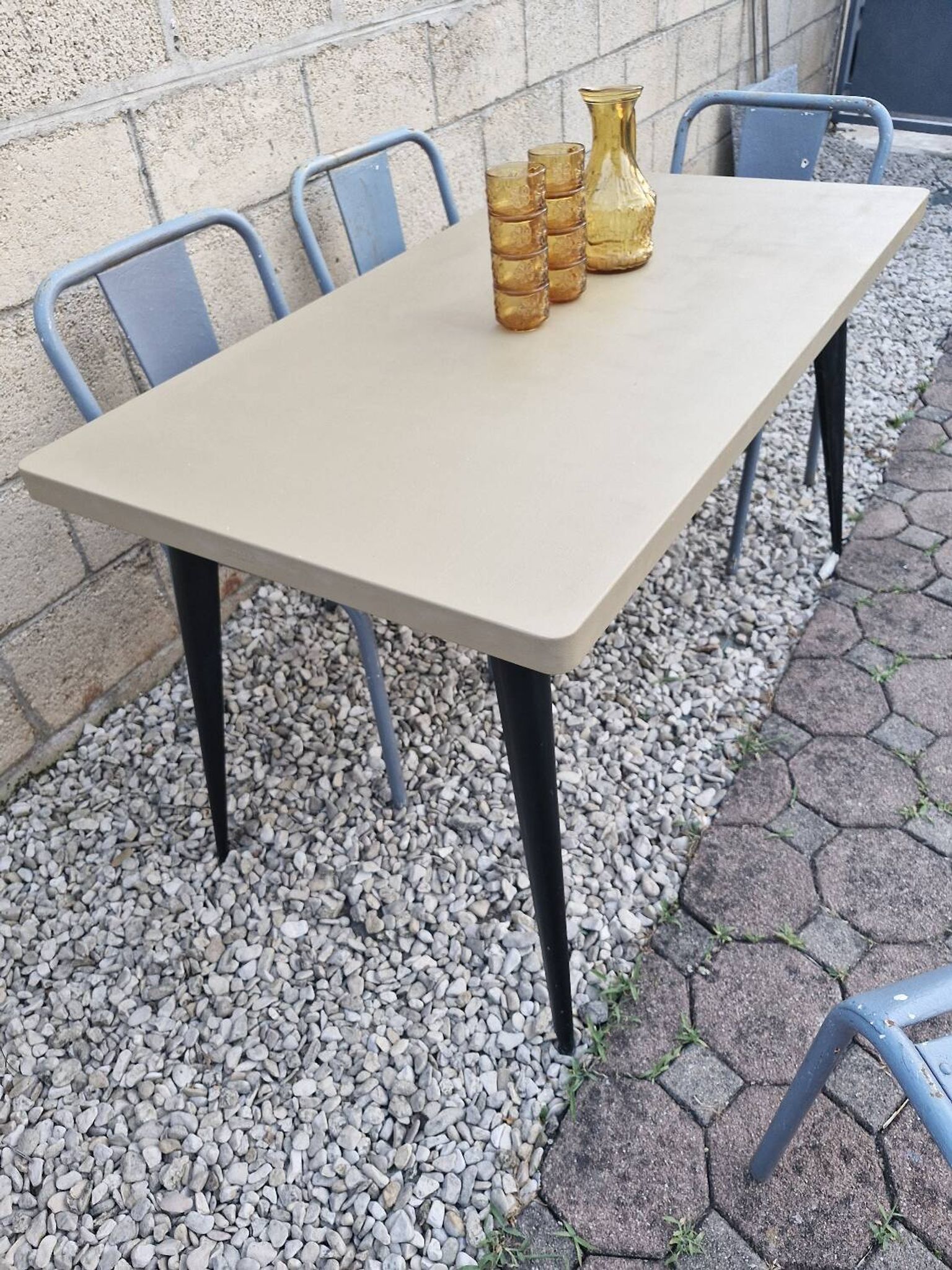 TOLIX, Large Metal Table T55 by Xavier Pauchard France, 1950s