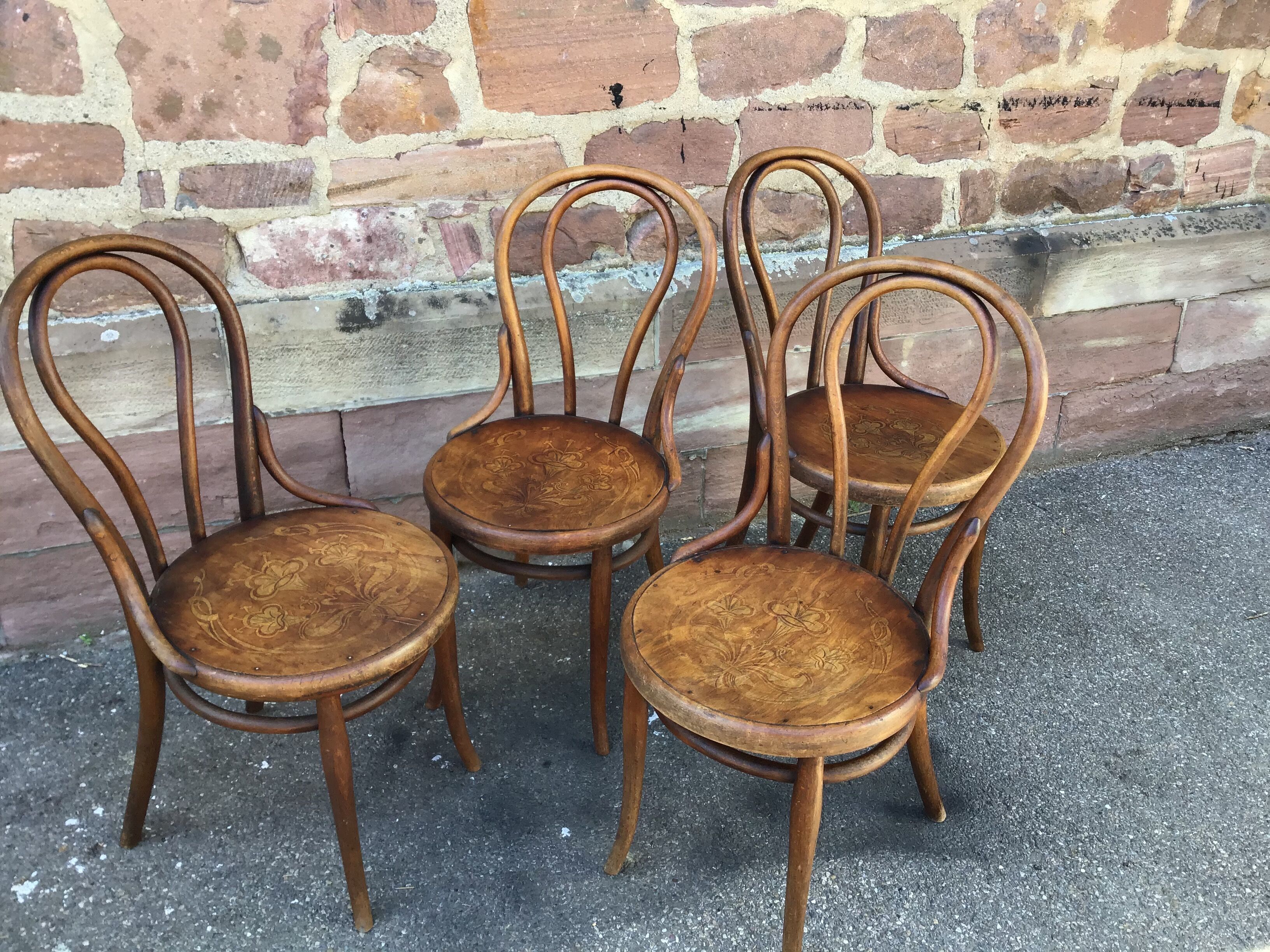 4 viennese bistro chairs tuna and curved wood