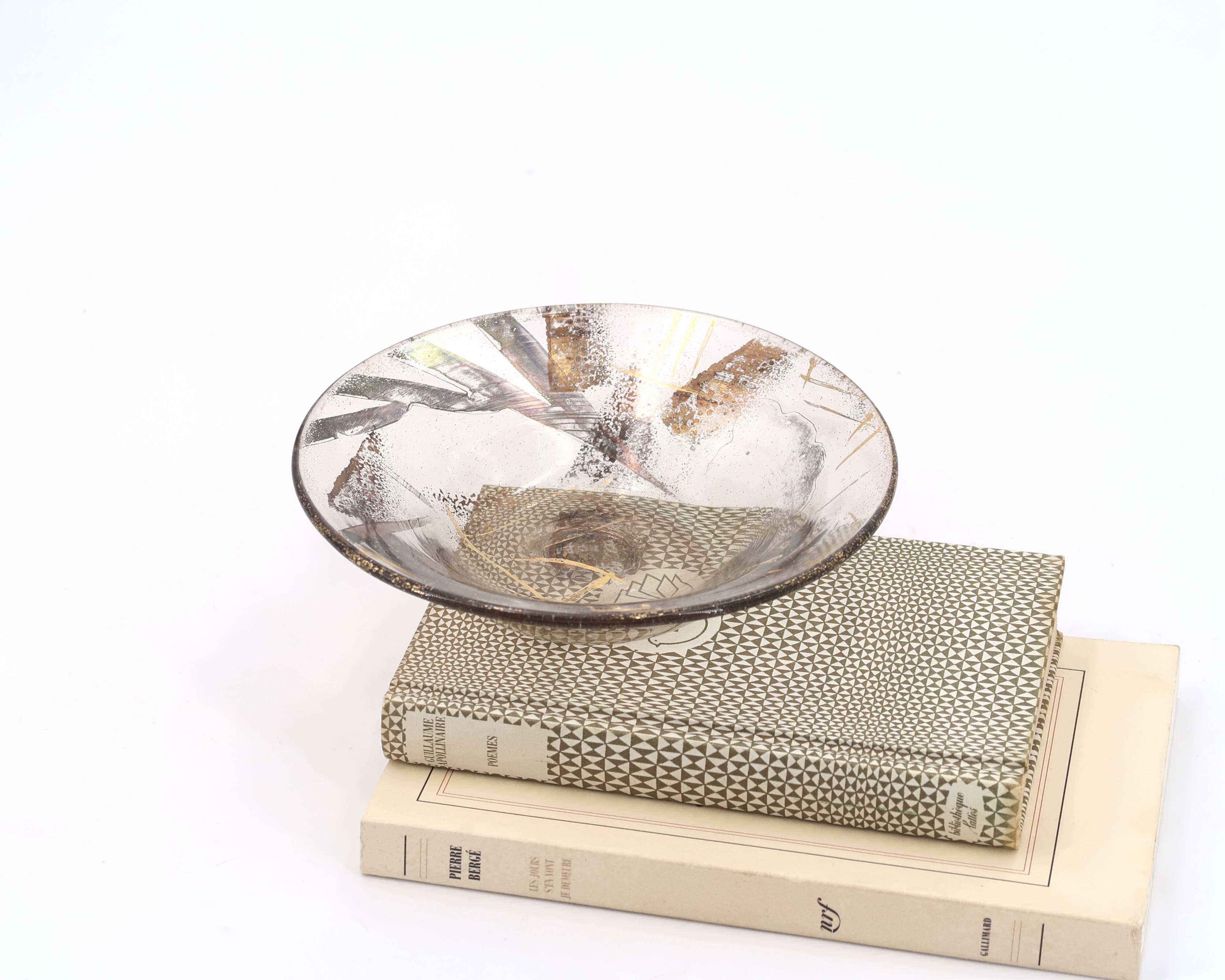 Glass pocket emptier by Jean Paul van Lith, Biot, 1980s