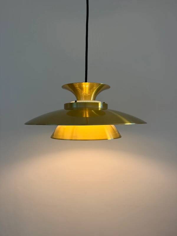 Lampe vintage danoise en or - pendentif multicouche