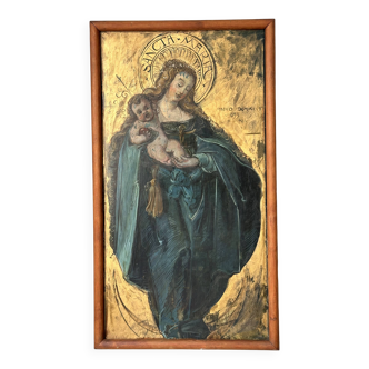 Large Maria and Child „Sancta Maria” Painting
