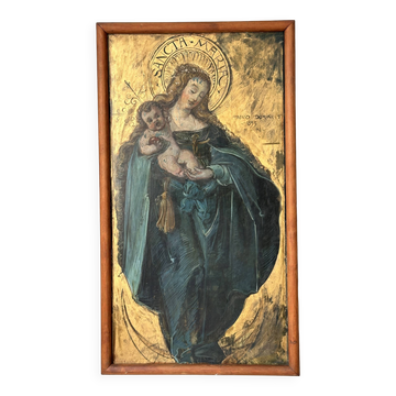 Large Maria and Child „Sancta Maria” Painting