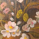 Canvas painting of a bouquet of flowers.