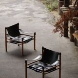 Set of Sirocco safari chairs by Arne Norell for Arne Norell AB, Sweden, 1960s.