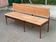 Vintage school bench 170 cm for 3/4 people in sanded raw wood and metal 19.