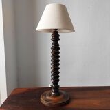 Vintage French lamp 1950/60 in turned wood
