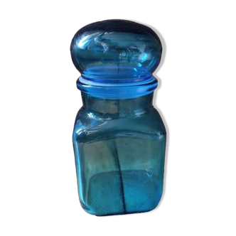 Apothecary jar in domed blue glass