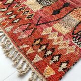 Moroccan Berber carpet Boujaad red with colorful patterns 252x158cm