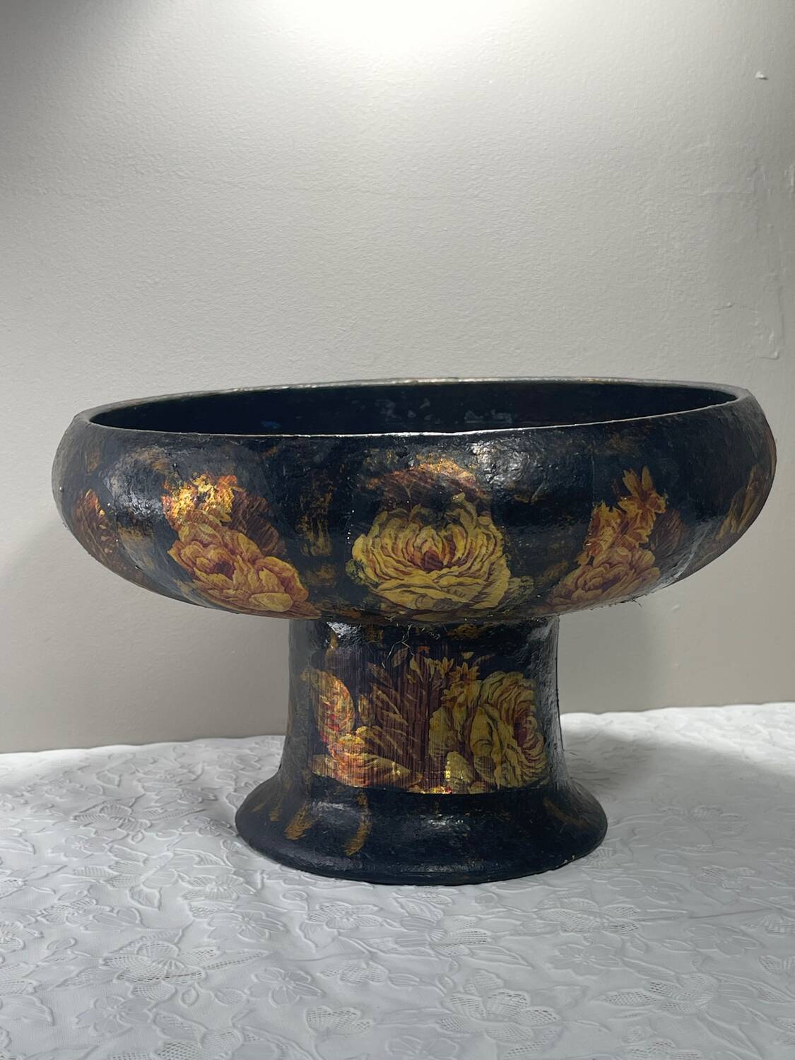 Handmade Terracotta Fruit Bowl / Centerpiece on Pedestal